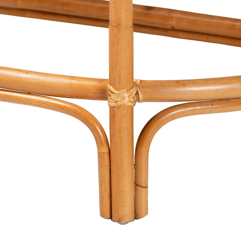 Modern Bohemian Natural Brown Rattan Console Table