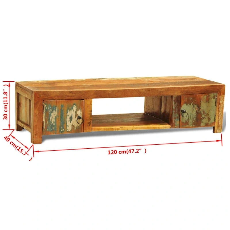 TV Stand with 2 Doors Reclaimed Wood Vintage