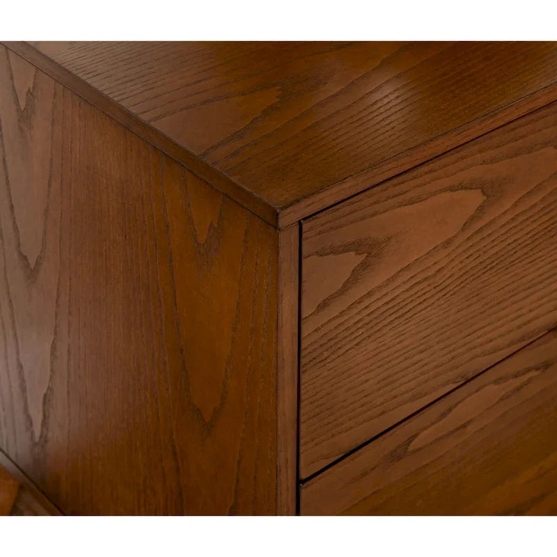 Two Drawer Nightstand with Bronze Pulls