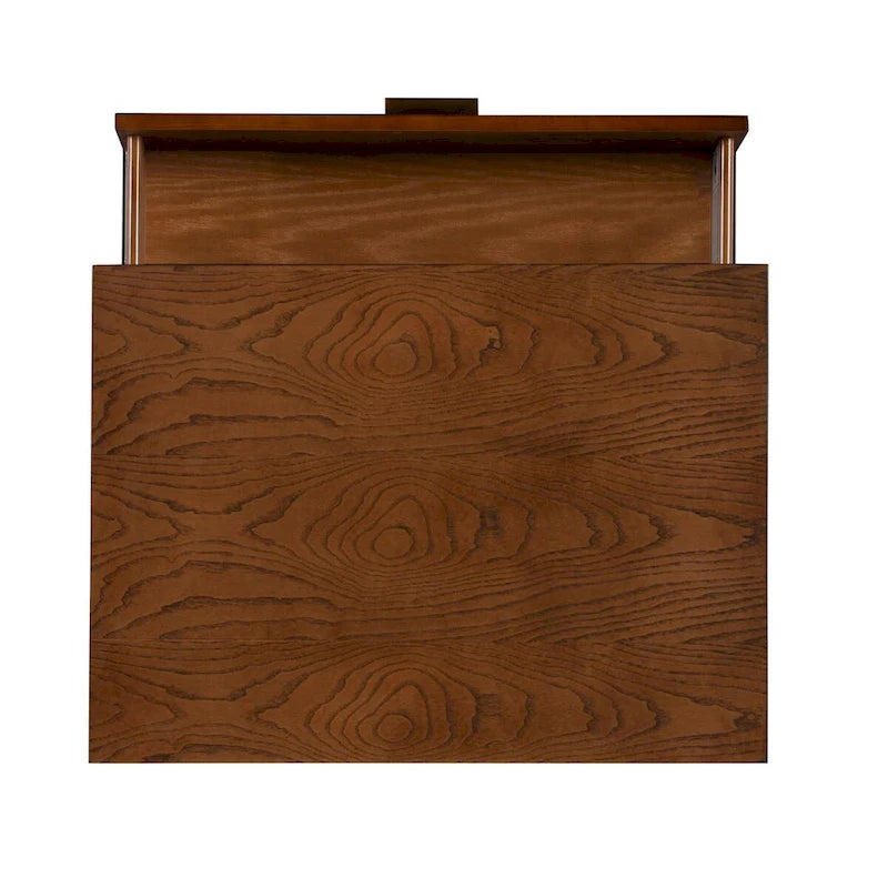 Two Drawer Nightstand with Bronze Pulls