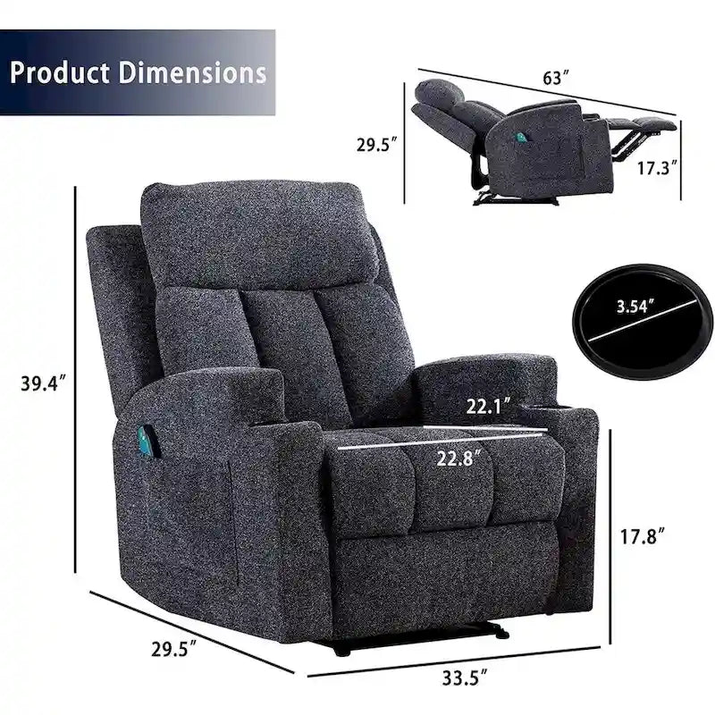 Massage Recliner Chair with Heat and Vibration
