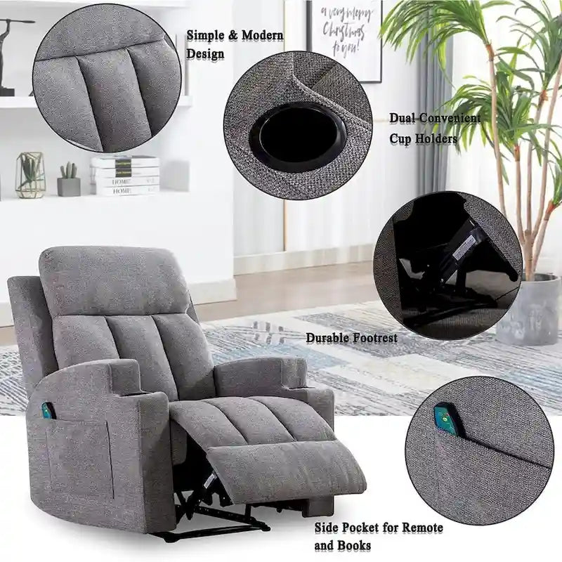Massage Recliner Chair with Heat and Vibration