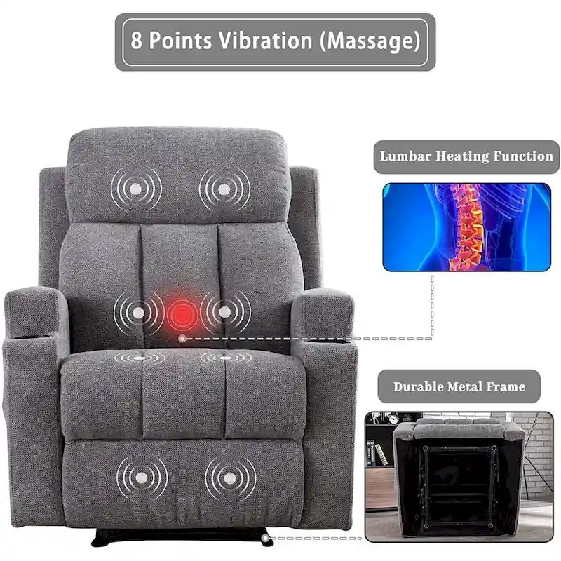Massage Recliner Chair with Heat and Vibration