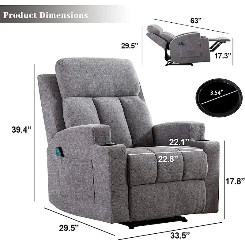 Massage Recliner Chair with Heat and Vibration