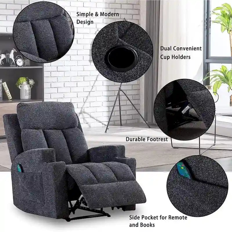 Massage Recliner Chair with Heat and Vibration