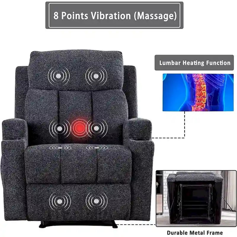 Massage Recliner Chair with Heat and Vibration