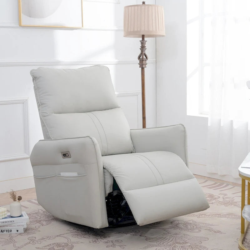270° Power Swivel Rocker Recliner Chair with USB Ports