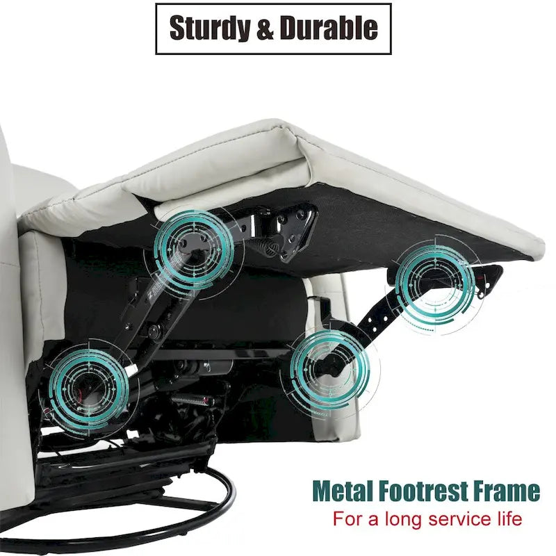 270° Power Swivel Rocker Recliner Chair with USB Ports