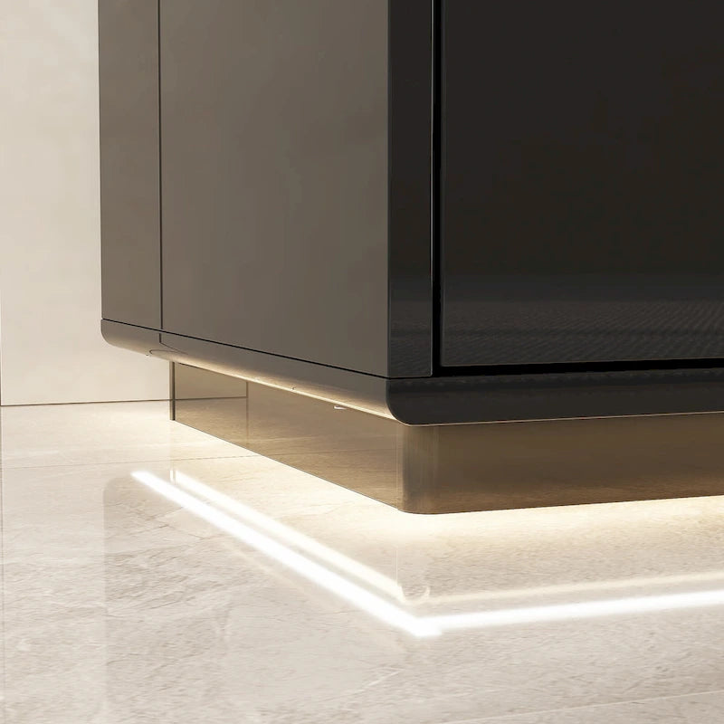 High Gloss White TV Stand with LED Lighting