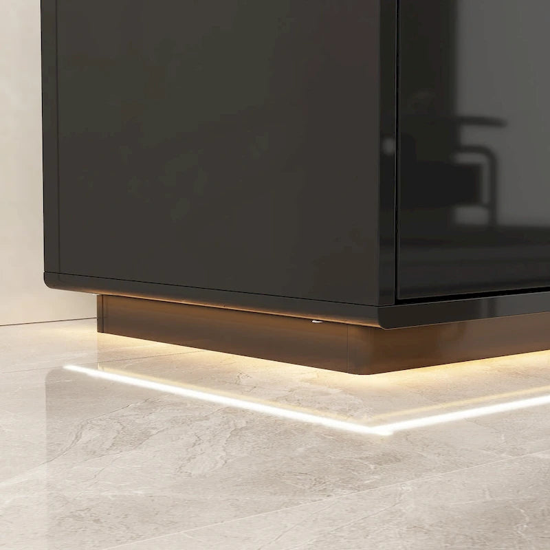 High Gloss White TV Stand with LED Lighting