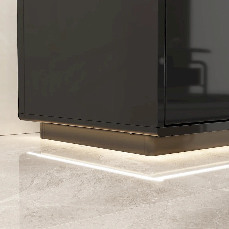 High Gloss White TV Stand with LED Lighting