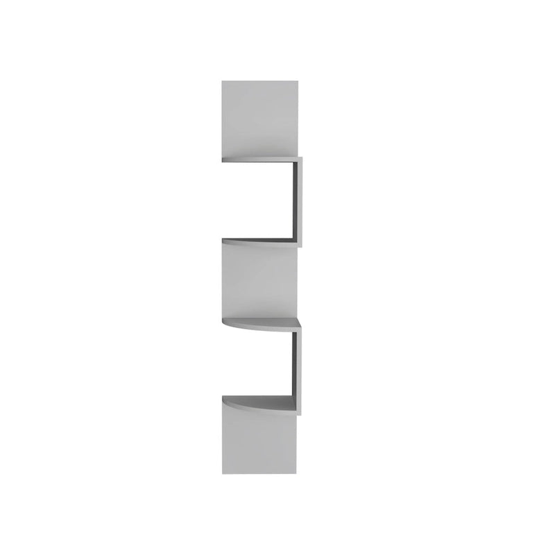 Corner Shelf with Full-Wall Design and Multiple Shelving