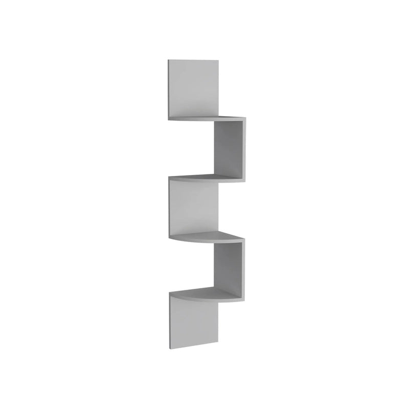 Corner Shelf with Full-Wall Design and Multiple Shelving