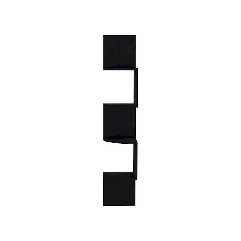 Corner Shelf with Full-Wall Design and Multiple Shelving