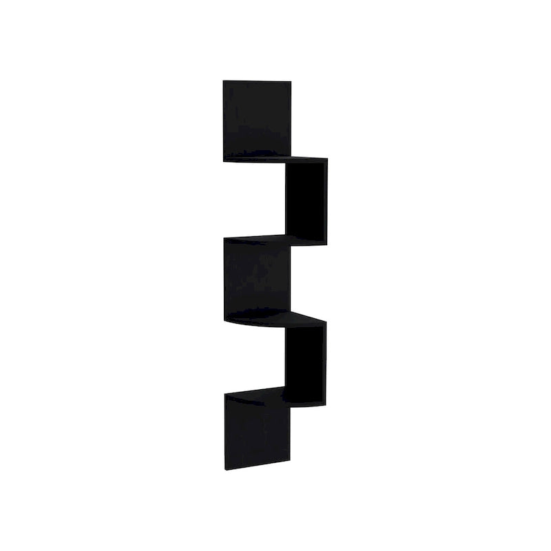 Corner Shelf with Full-Wall Design and Multiple Shelving
