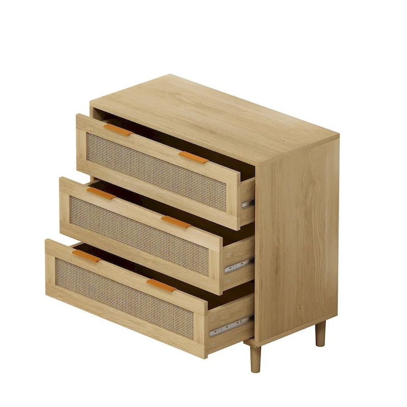 Rattan Storage Cabinet with Three-Drawer