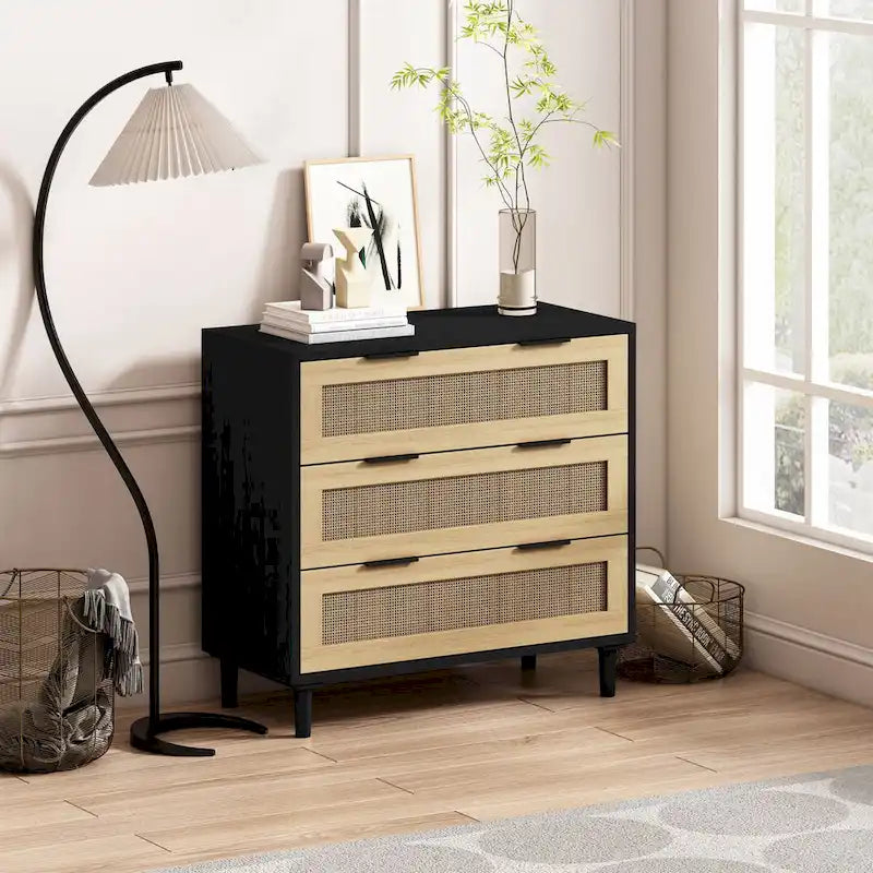 Rattan Storage Cabinet with Three-Drawer