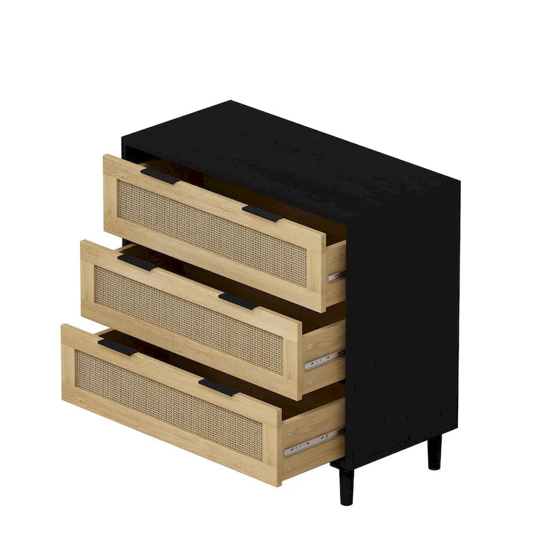 Rattan Storage Cabinet with Three-Drawer