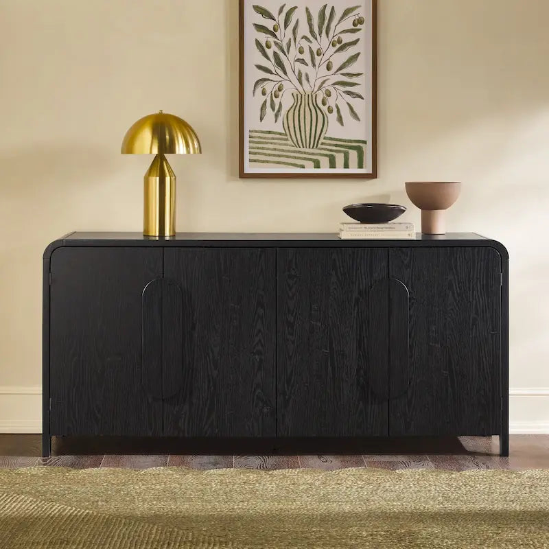 Modern 64-Inch Sideboard with Waterfall Edges