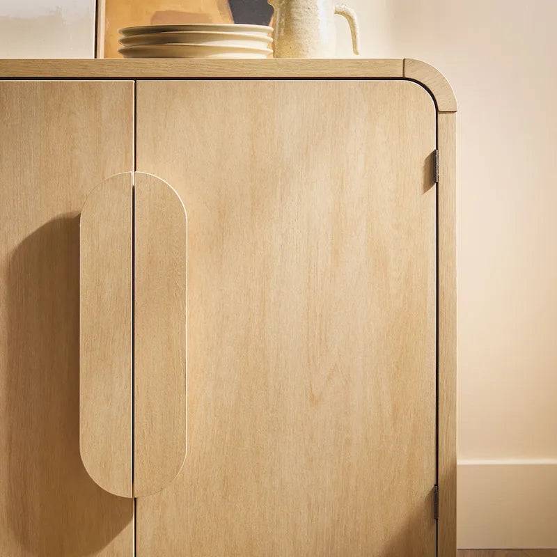 Modern 64-Inch Sideboard with Waterfall Edges