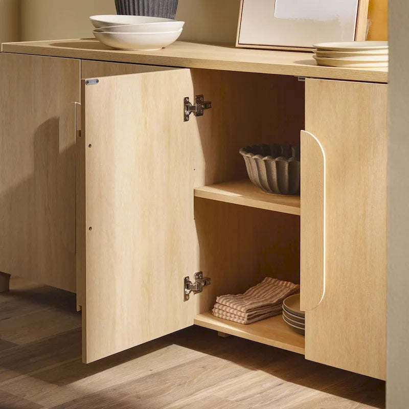Modern 64-Inch Sideboard with Waterfall Edges
