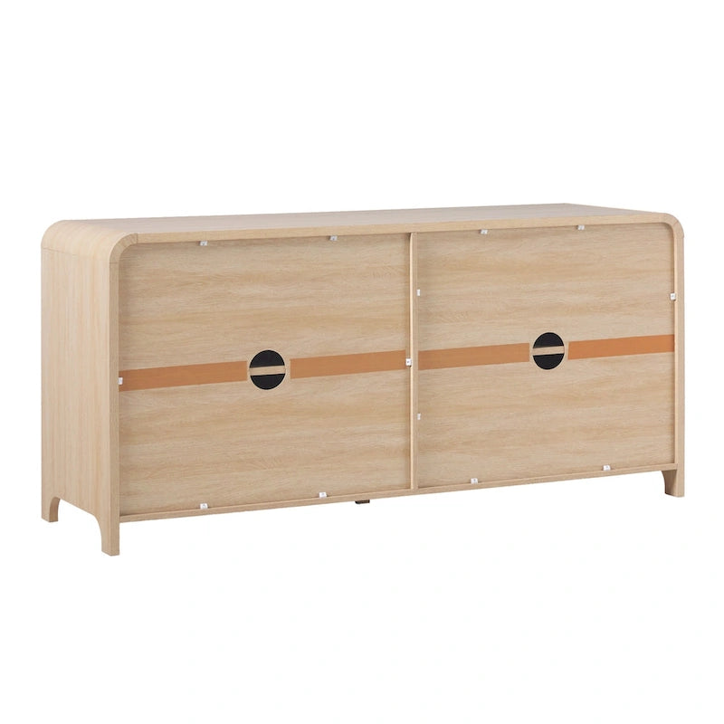 Modern 64-Inch Sideboard with Waterfall Edges