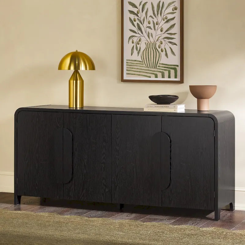 Modern 64-Inch Sideboard with Waterfall Edges