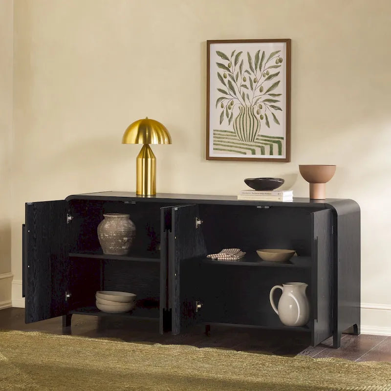 Modern 64-Inch Sideboard with Waterfall Edges