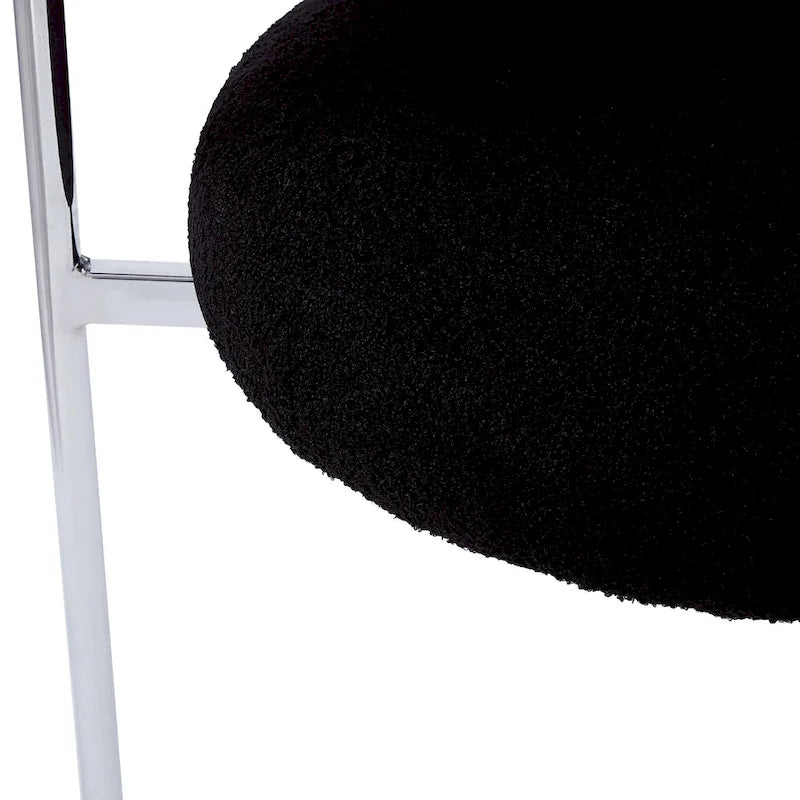 Modern Fabric Arm Dining Chairs with Metal Legs