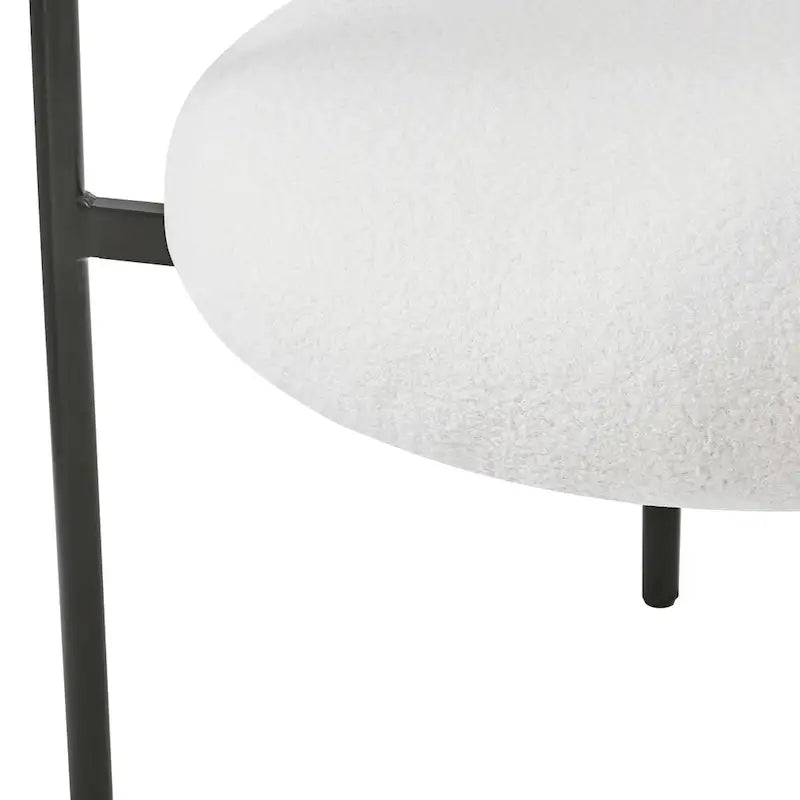 Modern Fabric Arm Dining Chairs with Metal Legs