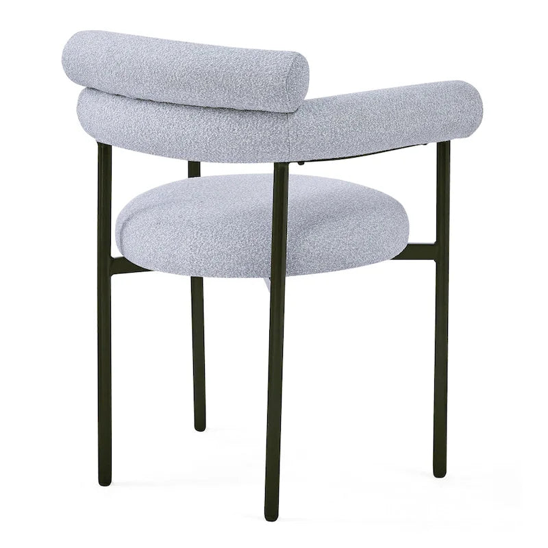 Modern Fabric Arm Dining Chairs with Metal Legs